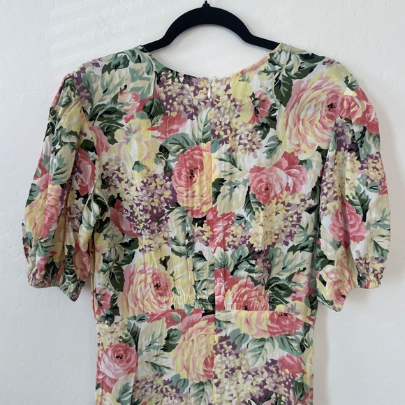 Faithfull Venissa Floral Flower Boho Peasant Cottage Hippie Chic Midi Dress - Picture 7 of 10